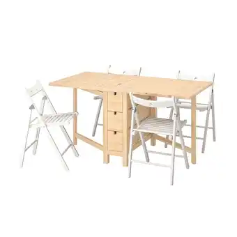 IKEA Norden / terje table et 4 chaises, pliable bouleau/blanc, 26/89/152 cm offre