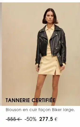 Blouson en cuir façon biker large