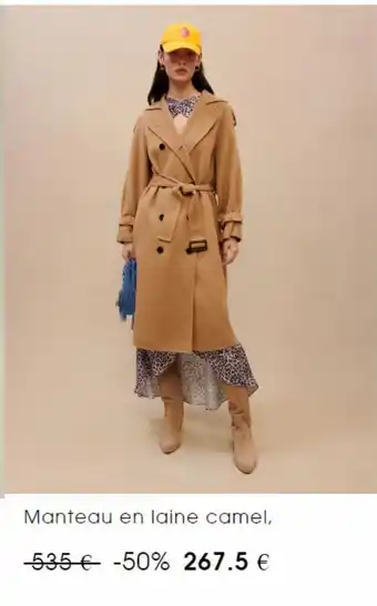 Manteau en laine camel