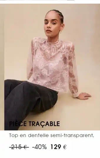 Top en dentelle semi-transparent