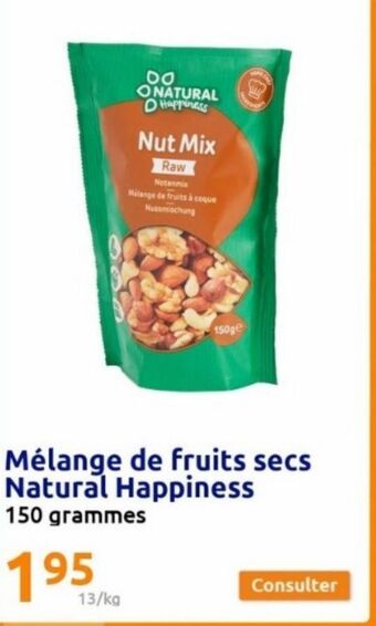 Action Mélange de fruits secs natural happiness offre