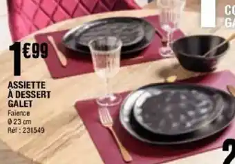 La Foir'Fouille Assiette à dessert galet offre