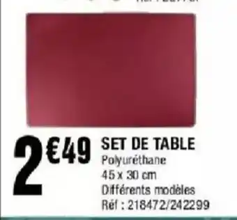 La Foir'Fouille Set de table offre
