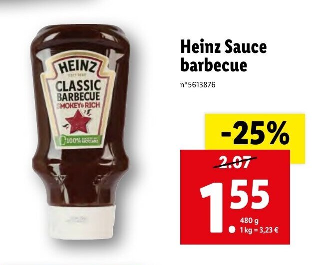 Promo Heinz Sauce barbecue chez Lidl
