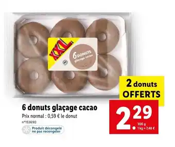 Lidl 6 donuts glaçage cacao offre
