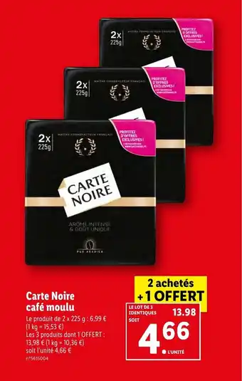 Lidl Carte Noire café moulu offre