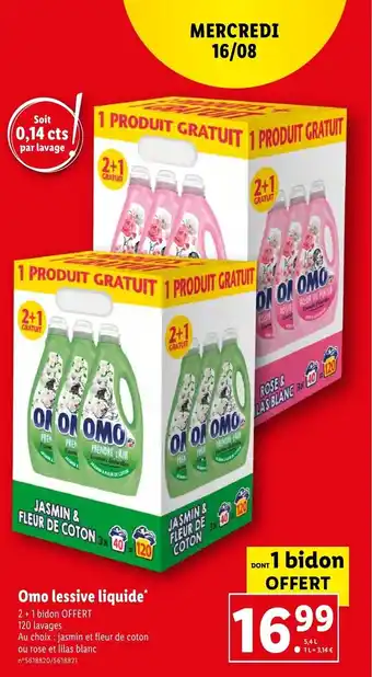 Lidl Omo lessive liquide* offre