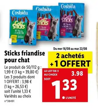 Lidl Sticks friandise pour chien offre