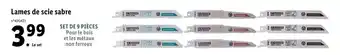 Lidl Lames de scie sabre offre