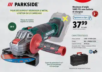 Lidl Meuleuse d'angle SANS FIL sans batterie ni chargeur offre