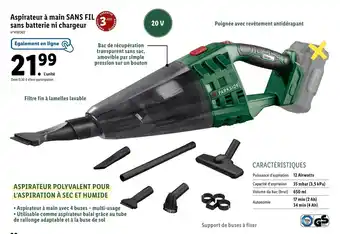 Lidl Aspirateur à main SANS FIL sans batterie ni chargeur offre