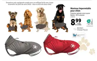 Lidl Manteau imperméable pour chien offre