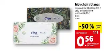 Lidl Mouchoirs blancs offre