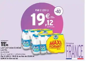 Intermarché Express LAIT UHT DEMI ÉCRÉMÉ LACTEL offre