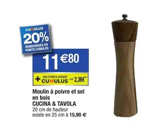 Migros Moulin à poivre et sel en bois offre