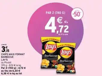 Intermarché Express CHIPS MAXI FORMAT BARBECUE LAY'S offre