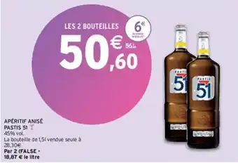 Intermarché Express APÉRITIF ANISÉ PASTIS 51 offre