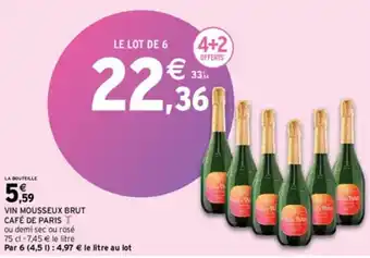 Intermarché Express VIN MOUSSEUX BRUT CAFÉ DE PARIS offre