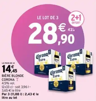 Intermarché Express BIÈRE BLONDE CORONA offre