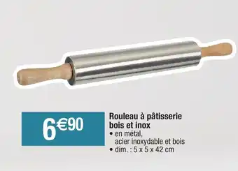 Migros Rouleau à pâtisserie bois et inox offre