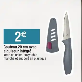 Couteau 20 cm avec aiguiseur intégré
