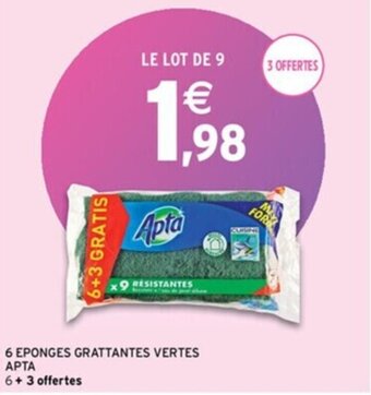 6 EPONGES GRATTANTES VERTES APTA