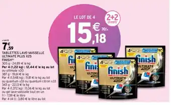 Intermarché Express TABLETTES LAVE-VAISSELLE ULTIMATE PLUS X25 FINISH offre