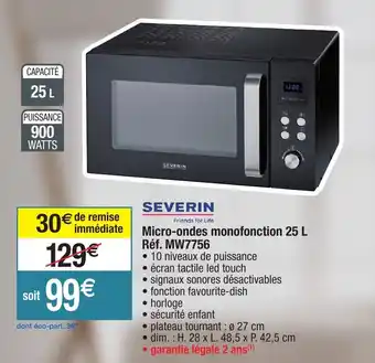 Micro-ondes monofonction 25 L