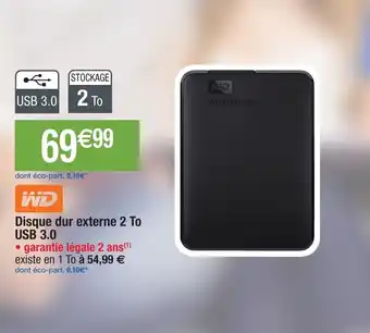 Migros Disque dur externe 2 To USB 3.0 offre
