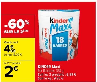 Carrefour KINDER Maxi offre