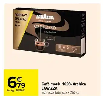 Carrefour Café moulu 100% Arabica LAVAZZA offre