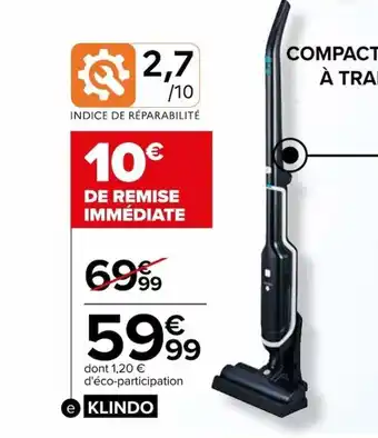 Carrefour Aspirateur Balai 2 en 1 offre