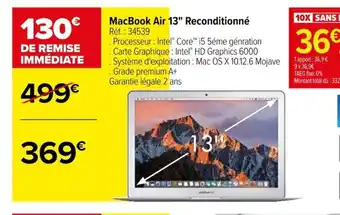 Carrefour MacBook Air 13" Reconditionné offre
