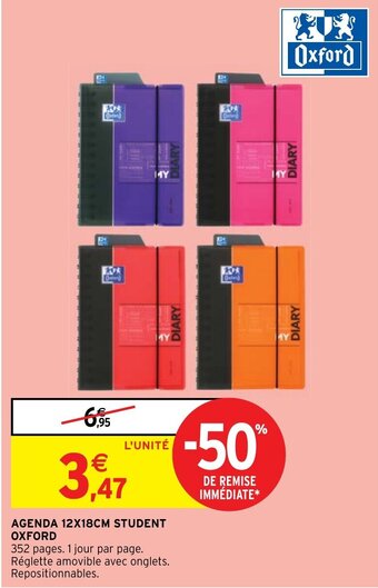 Intermarché Hyper AGENDA 12X18CM STUDENT OXFORD offre