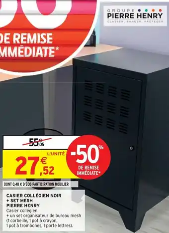 Intermarché Hyper CASIER COLLÉGIEN NOIR + SET MESH PIERRE HENRY offre