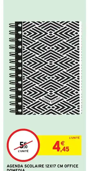 Intermarché Hyper AGENDA SCOLAIRE 12X17 CM OFFICE DOMEDIA offre