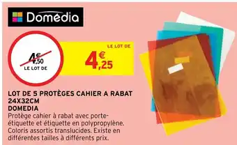 Intermarché Hyper LOT DE 5 PROTÈGES CAHIER A RABAT 24X32CM offre