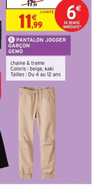 Intermarché Hyper 5 PANTALON JOGGER offre