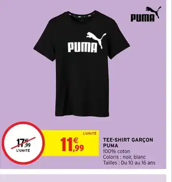 Intermarché Hyper TEE-SHIRT GARÇON PUMA offre