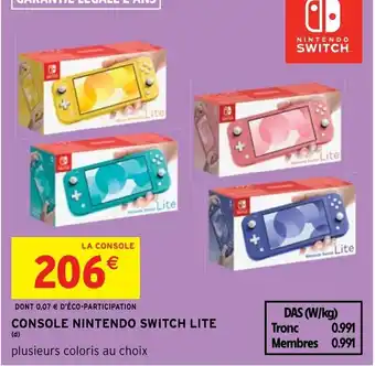 Intermarché Hyper CONSOLE NINTENDO SWITCH LITE offre