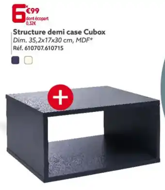 Gifi Structure demi case Cubox Dim. 35,2x17x30 cm, MDF* Réf. 610707.610715 offre