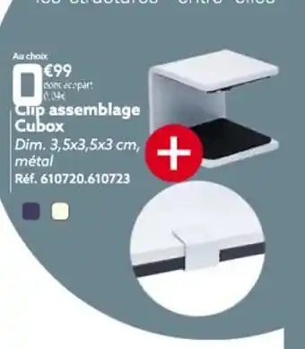 Gifi Clip assemblage Cubox Dim. 3,5x3,5x3 cm, métal offre