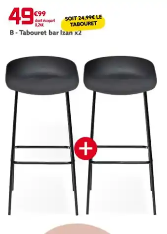 Gifi B- Tabouret bar Izan x2 offre