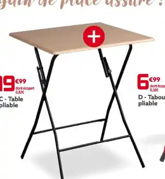 Gifi C-Table pliable offre