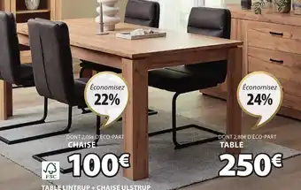 JYSK TABLE LINTRUP + CHAISE ULSTRUP offre