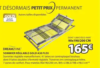 JYSK SOMMIER RÉGLABLE GOLD A30 FLEX offre