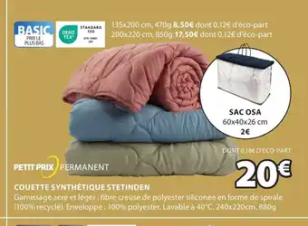 JYSK COUETTE SYNTHÉTIQUE STETINDEN offre