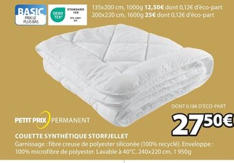 JYSK COUETTE SYNTHÉTIQUE STORFJELLET offre