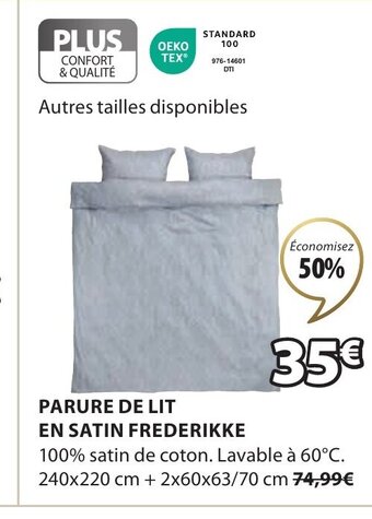 JYSK PARURE DE LIT EN SATIN FREDERIKKE offre