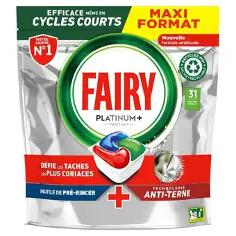 Carrefour Fairy capsules lave-vaisselle platinum + maxi format offre